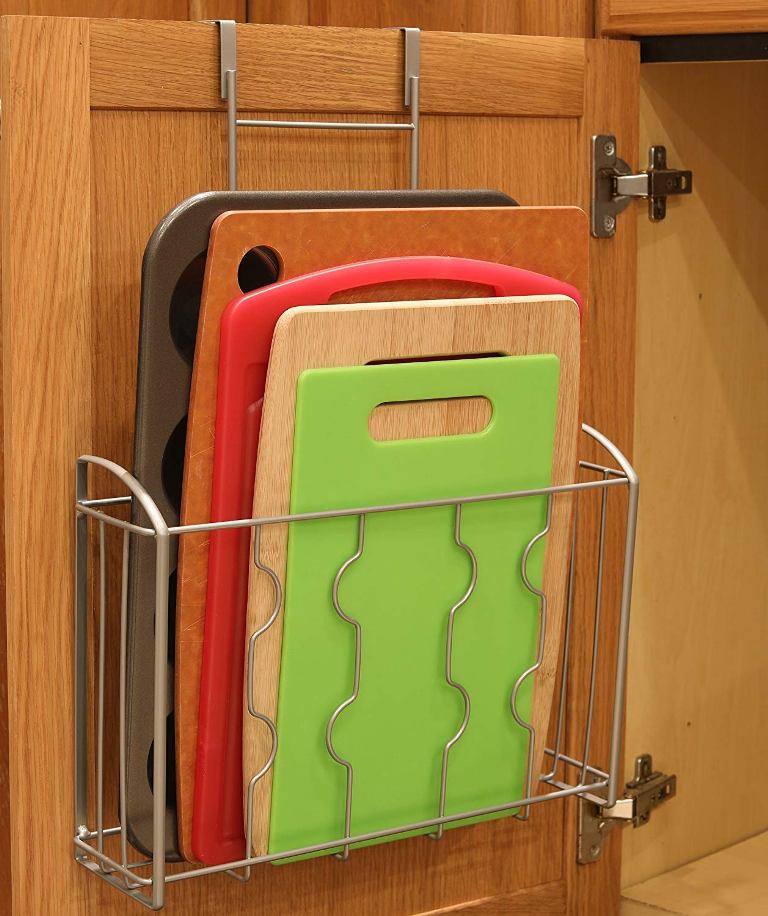 Keep your cutting boards in magazine holders
