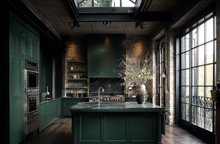 Dark Green Kitchen Cabinets