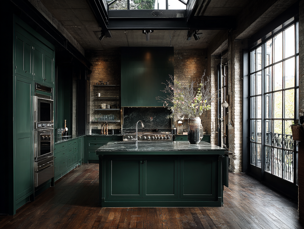 Allure of Dark Green Kitchen Cabinets