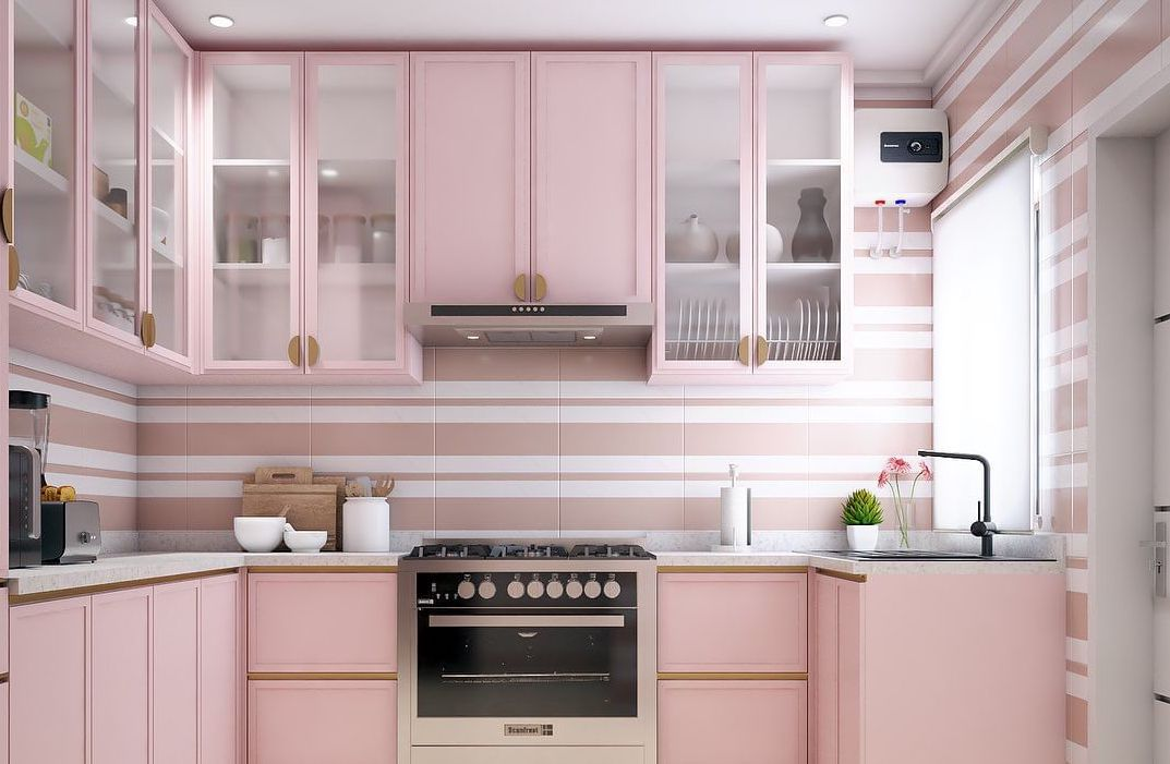 Modern Pink Kitchen Cabinets Designs