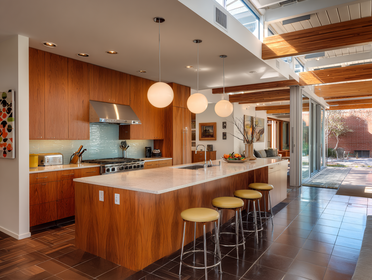 Stunning Mid Century Modern Kitchen Cabinets
